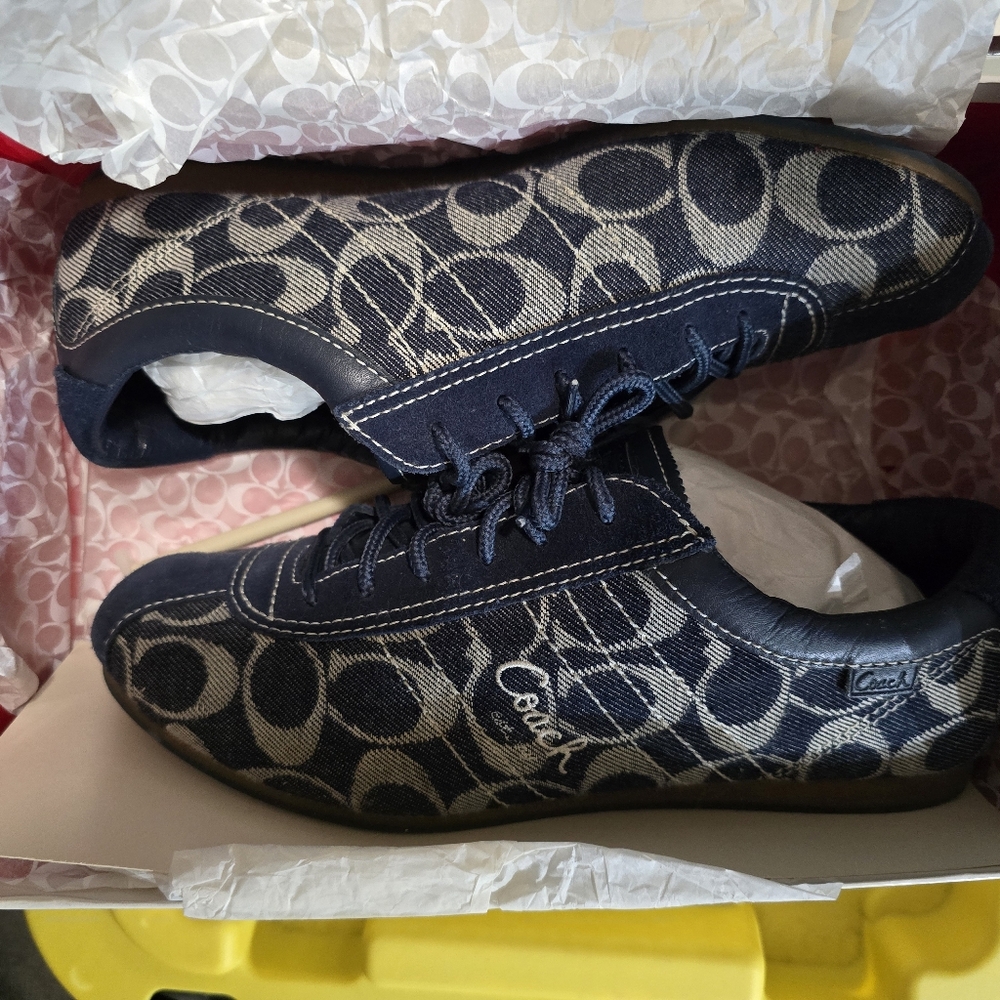 Coach Denim Blue Monogram Sneakers